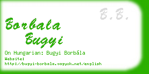 borbala bugyi business card