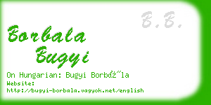 borbala bugyi business card